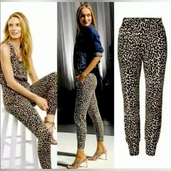 CAbi Style 5680 Leopard Spotted Jogger Size Medium Preppy Pull On Animal Print - Picture 5 of 13